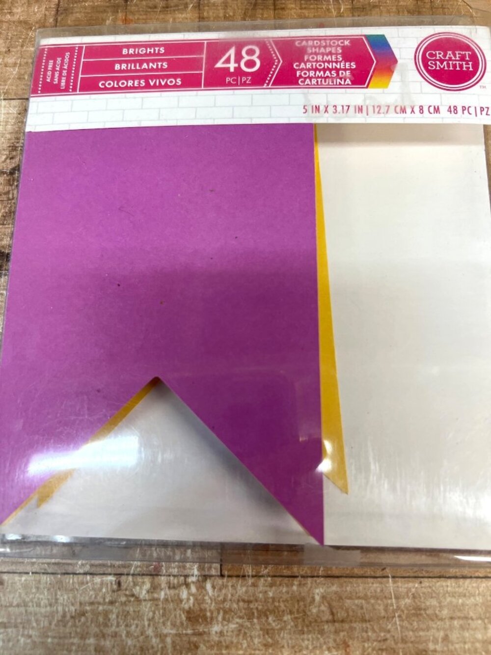 2 Pkg Vibrant cardstock shapes Includes 48 pieces in multiple bright colors.
